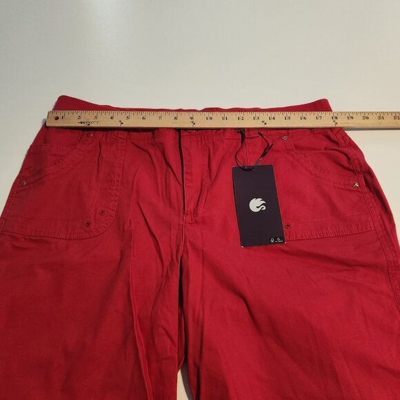Gloria Vanderbit Shorts High Rise‎ Red Womens Size 14 36-38×10 Stretch Waist NEW - Picture 13 of 15